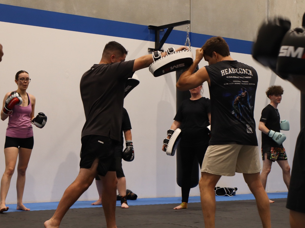 Adult Muay Thai pad work